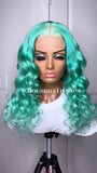 Minty colored closure wig