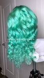 Minty colored closure wig