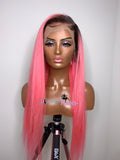 Pink Wig with Dark Roots